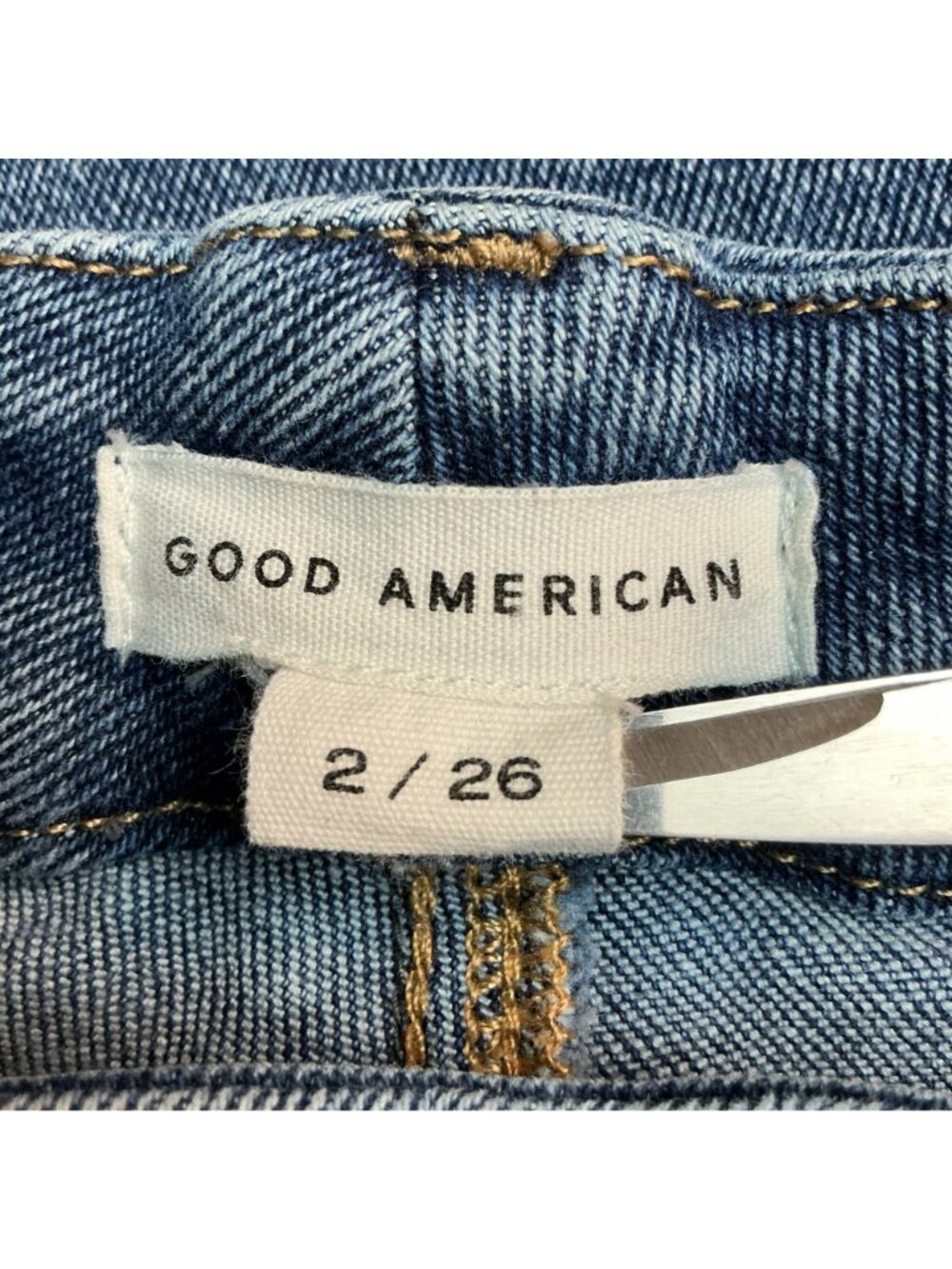 Good American Cropped Palazzo Wide Leg Raw Hem Jeans Womens 2 / 26 Blue Denim - Picture 9 of 11